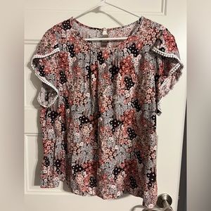 SHEIN Curve floral print blouse